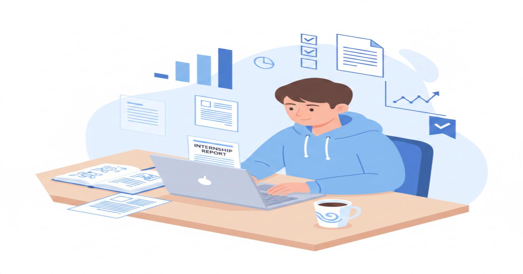Illustration: how to write an internship report step by step for college students