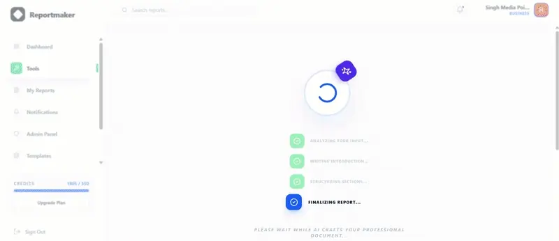 Générateur de rapports de projet IA en action